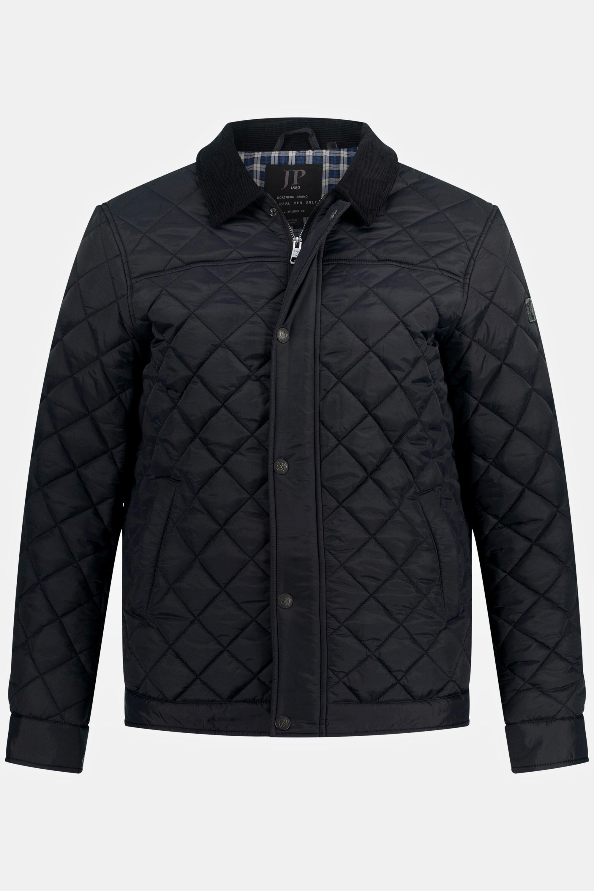 JP1880  Steppjacke, Cordkragen, Zipper 