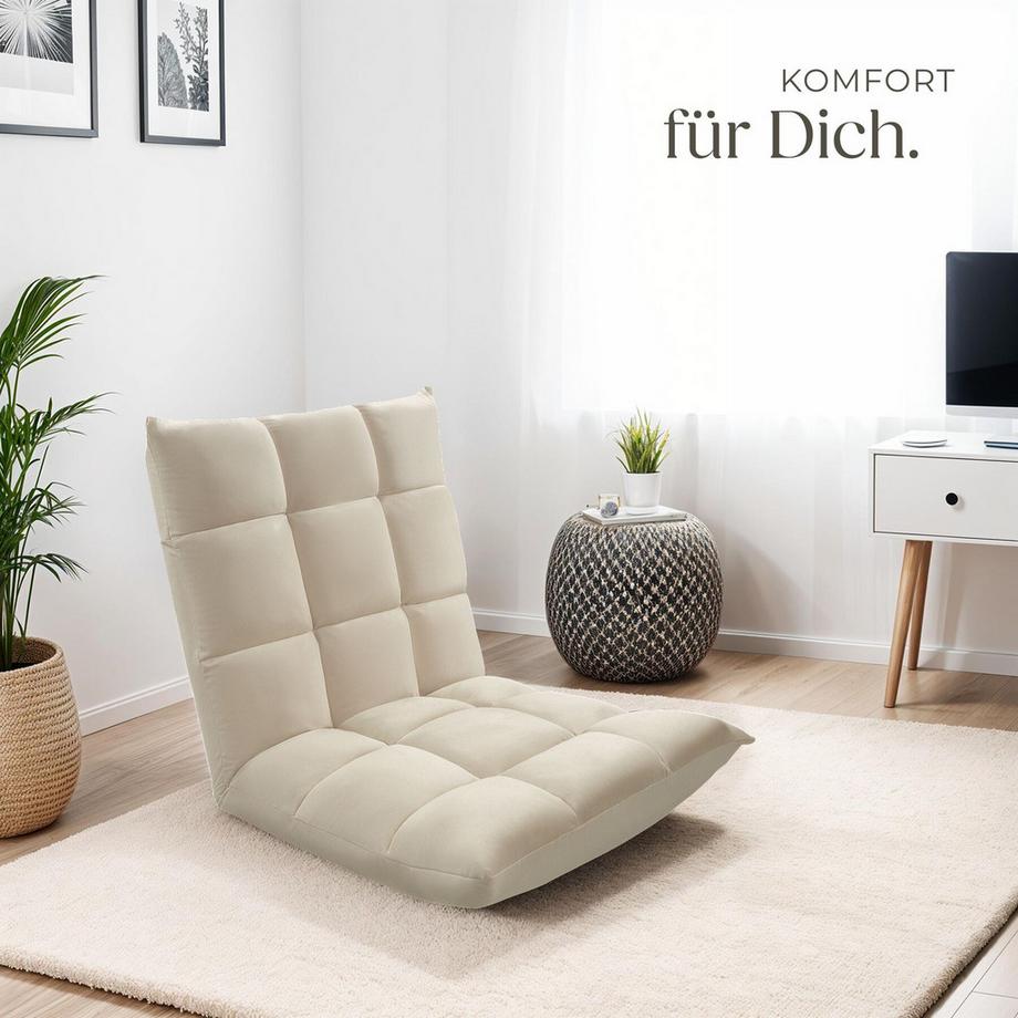 Tectake Relaxsessel  Snooze  2 in 1 als Sessel oder Liege, gepolstert, mit Samtbezug Belastbarkeit 120 kg  