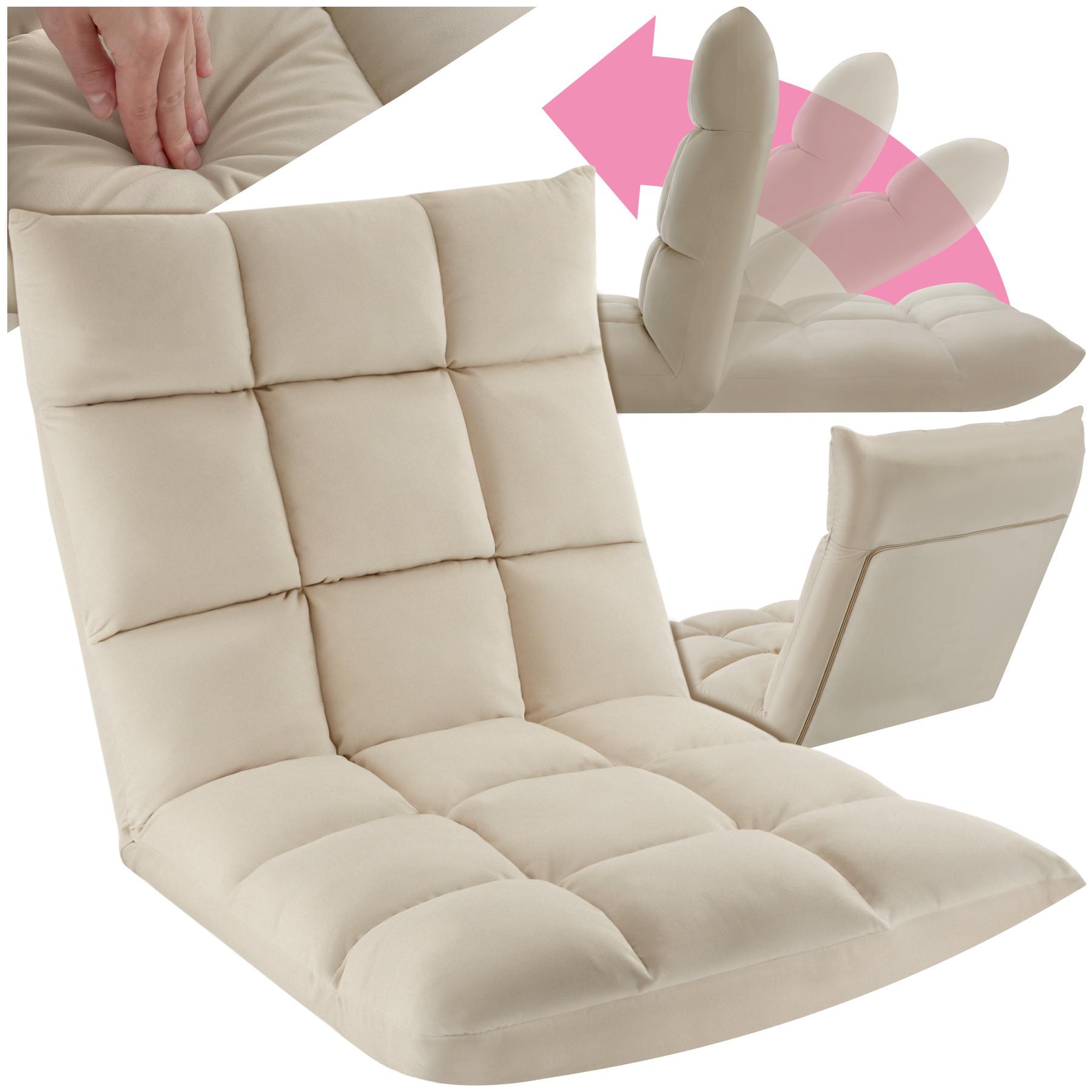 Tectake Poltrona relax Snooze, 2 in 1, velluto, regolabile in 14 posizioni  