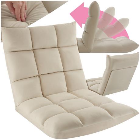 Tectake Fauteuil relax Snooze, 2 en 1, velours, réglable en 14 positions  