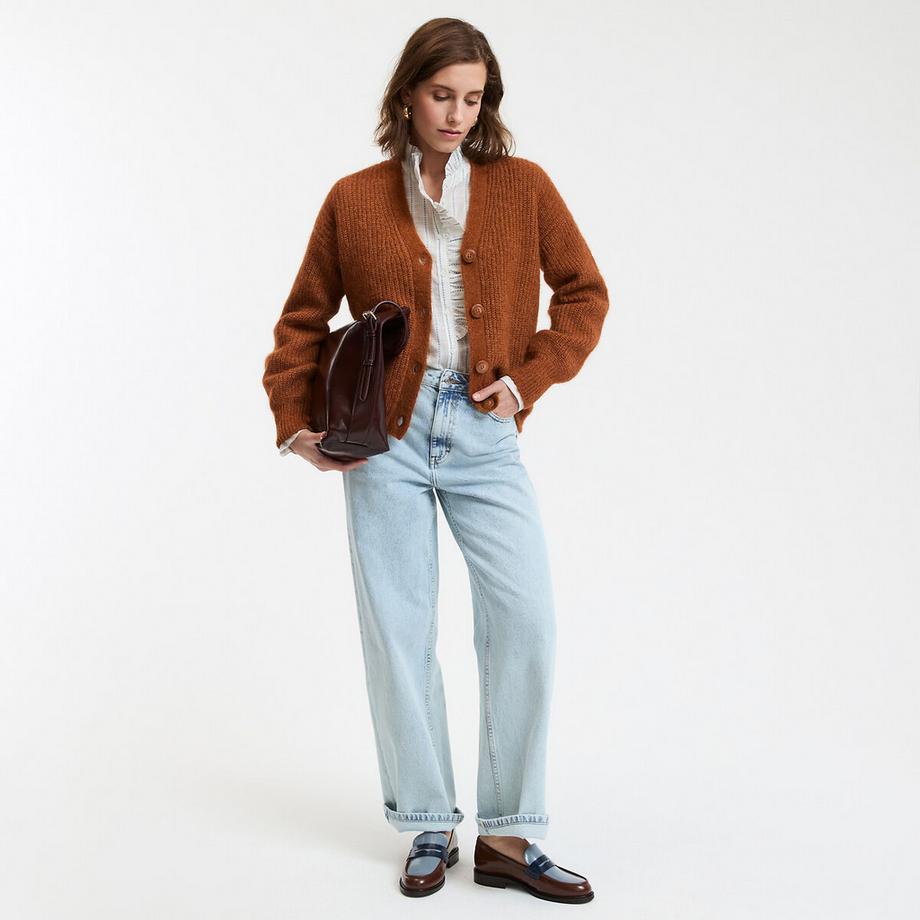 La Redoute Collections Geknöpfte Strickjacke V-Ausschnitt  