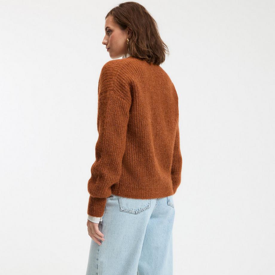 La Redoute Collections Geknöpfte Strickjacke V-Ausschnitt  