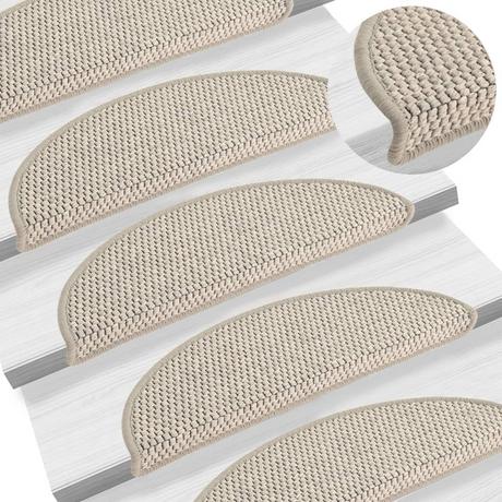 VidaXL Tapis d'escalier autocollants 15 pcs tissu  