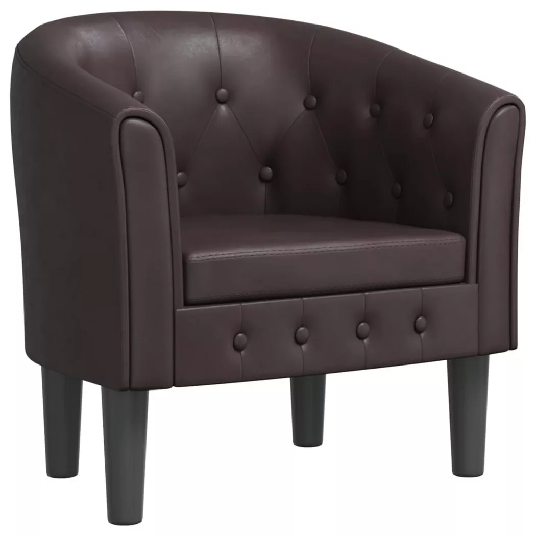 Chaise cabriolet marron similicuir Vidaxl