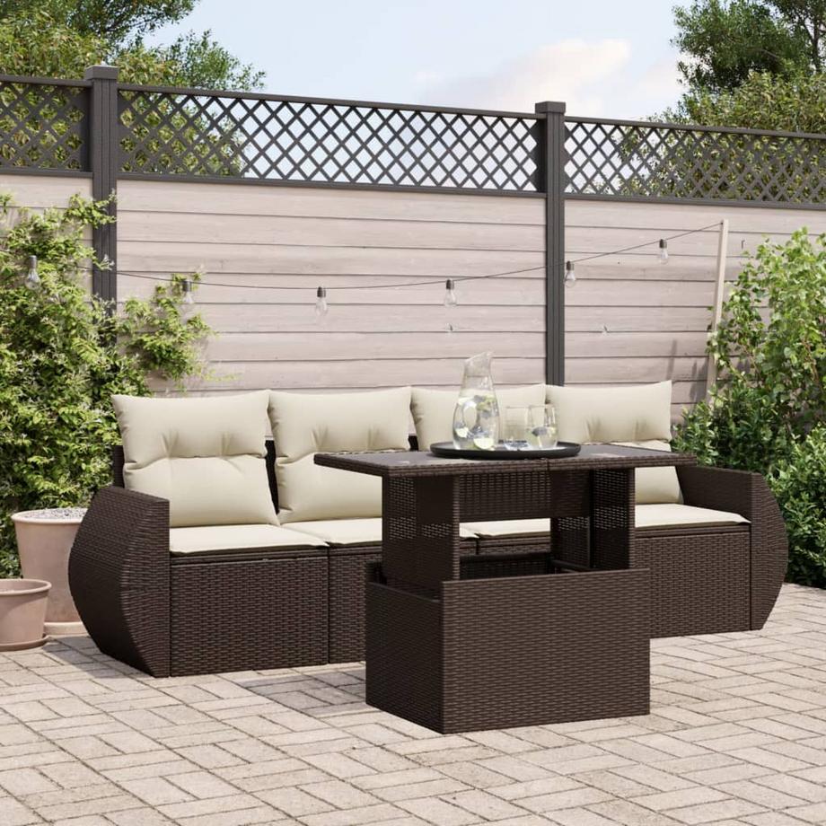 VidaXL Ensemble de canapés de jardin rotin synthétique  