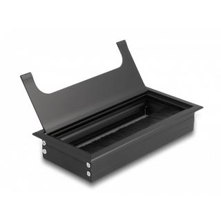 DeLock  Passacavo per montaggio su tavolo con spazzola 160 x 80 x 28 mm nero 