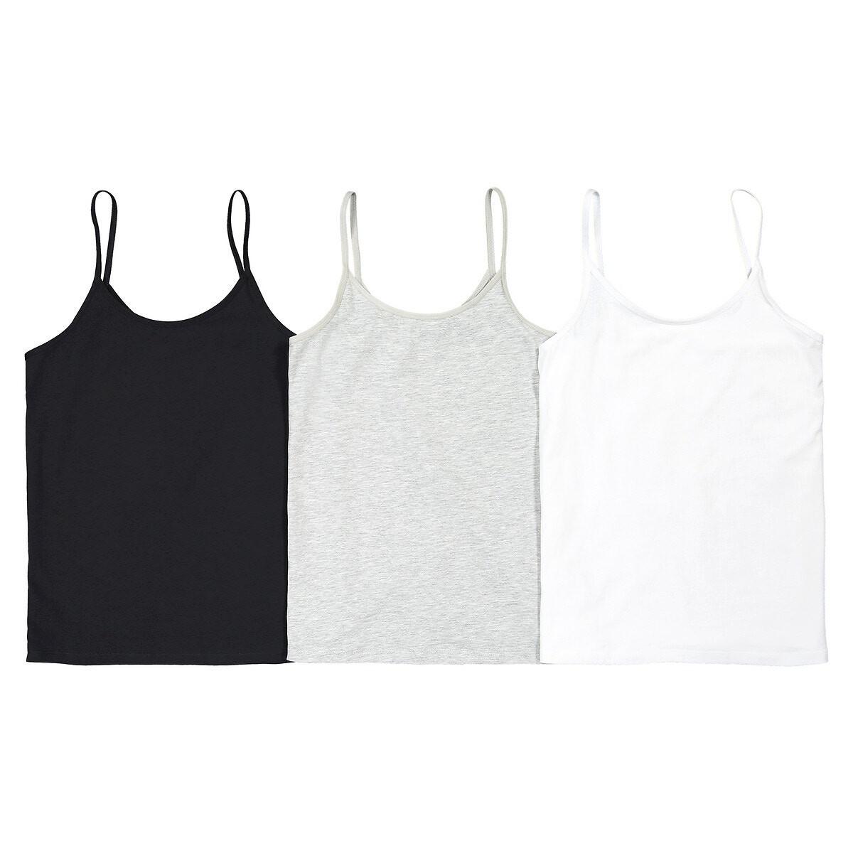 La Redoute Collections  Lot de 3 débardeurs unis en coton 