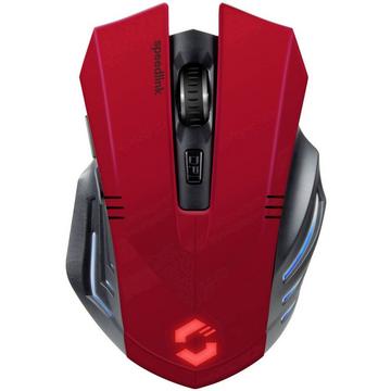 Fortus Wireless Ergonomische Gaming-Maus USB Optisch Rot, Schwarz 5 Tasten 2400 dpi Beleuchtet