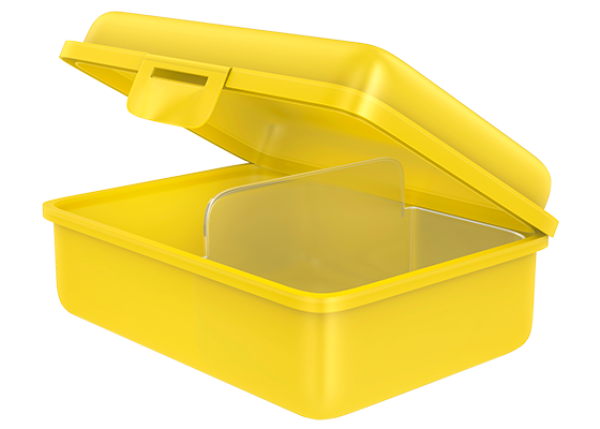 fizzy Fizzii Lunchbox mit Trennfach gelb, Hände  