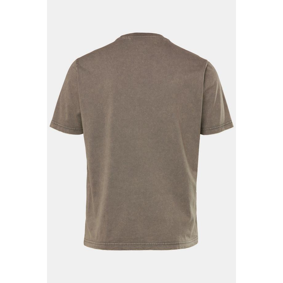 JP1880 Tracht T-Shirt Manches Courtes Grand Imprimé Poitrine Look Vintage Col Rond  