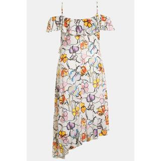 Ulla Popken  Midikleid, Off Shoulder, Blüten Print, Rüschen 