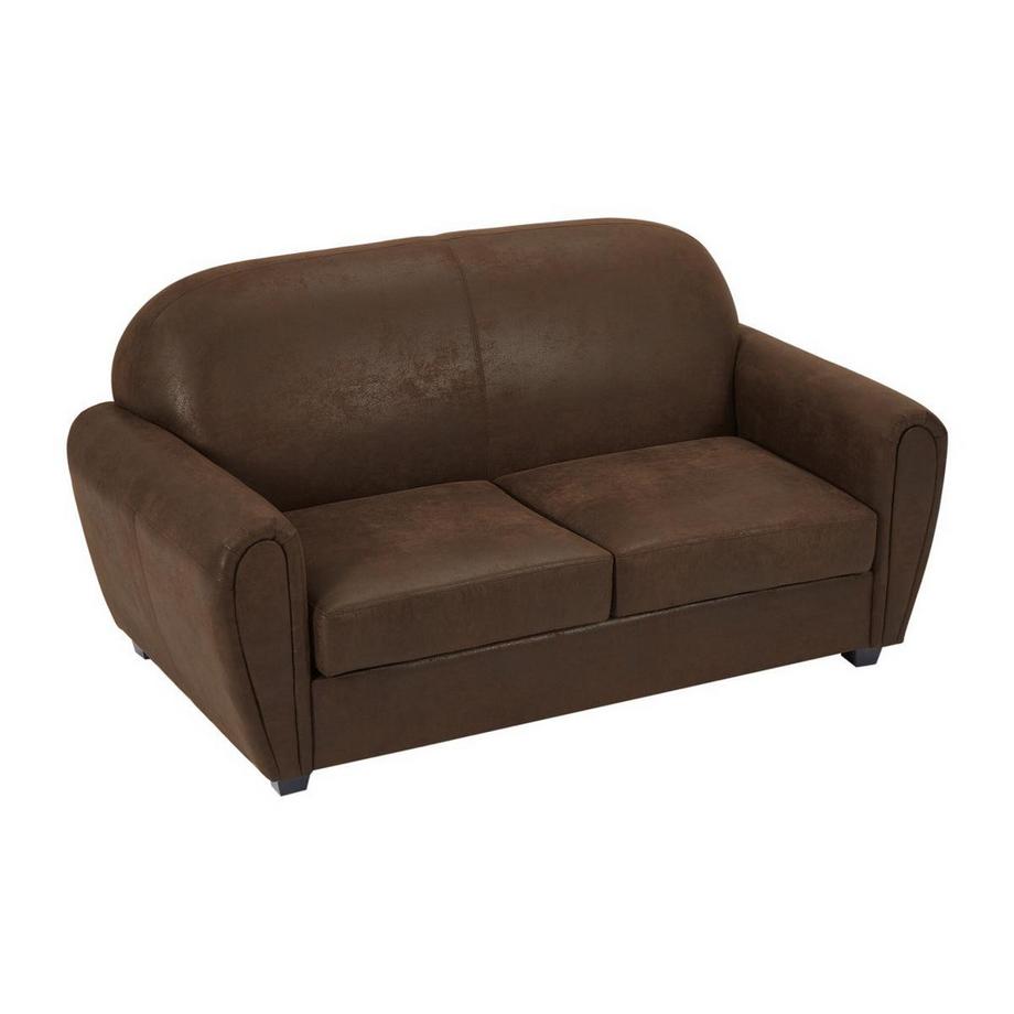 Vente-unique Canapé 3 places et un fauteuil en microfibre aspect cuir vieilli club VICTORY III  