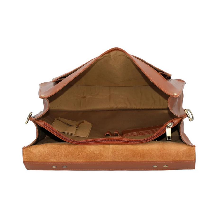 BURKELY Porte-documents Scott vintage 2 compartiments cognac  