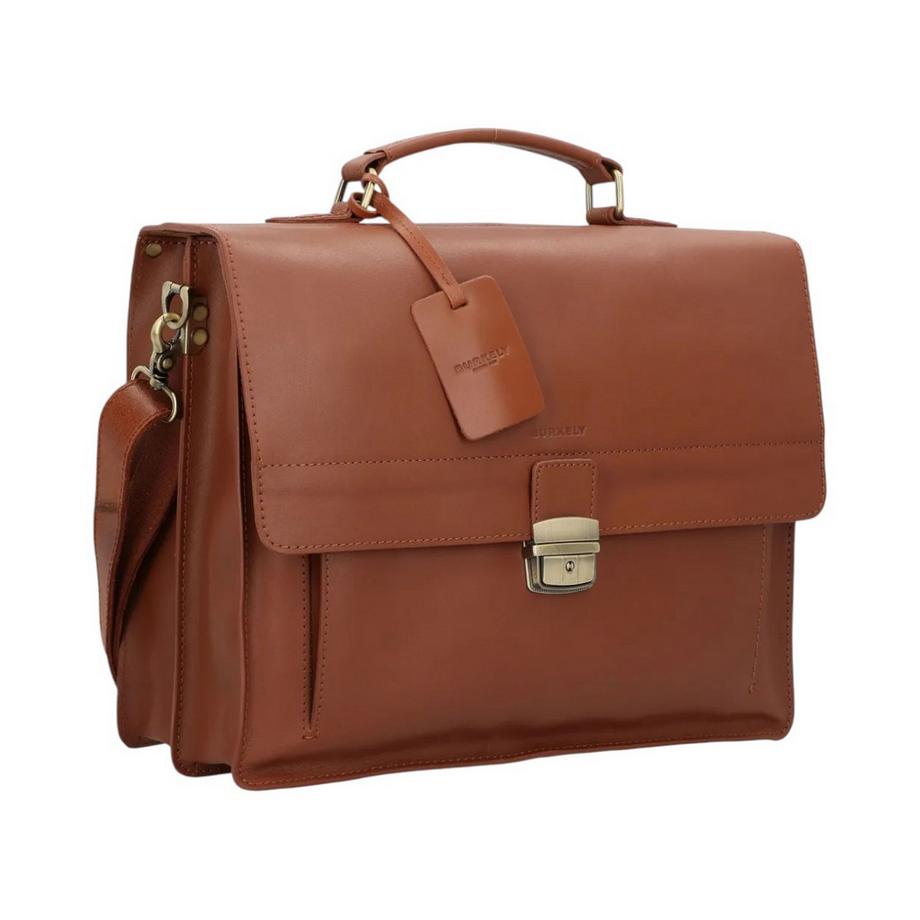 BURKELY Porte-documents Scott vintage 2 compartiments cognac  