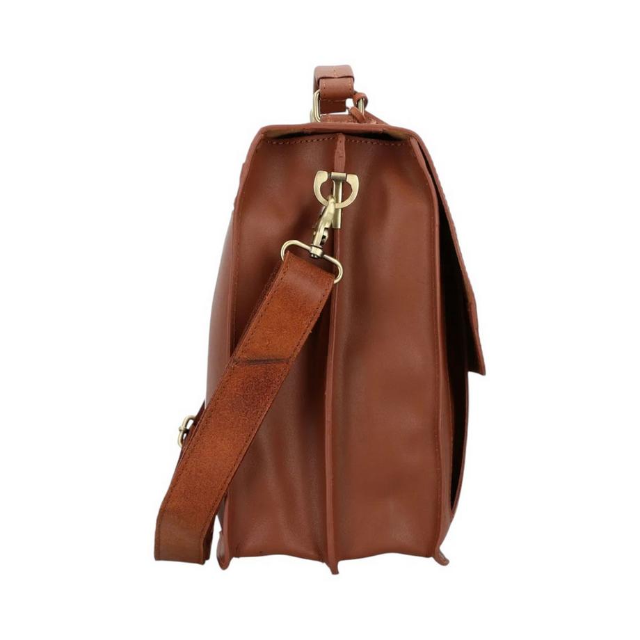 BURKELY Porte-documents Scott vintage 2 compartiments cognac  