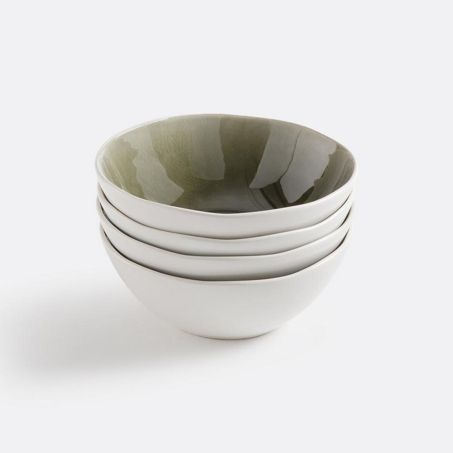 4er-Set Schalen Gogain mit Craquelé-Glasur