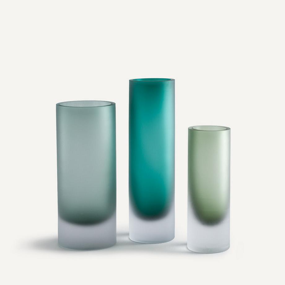 AM.PM Vase en verre soufflé givré  