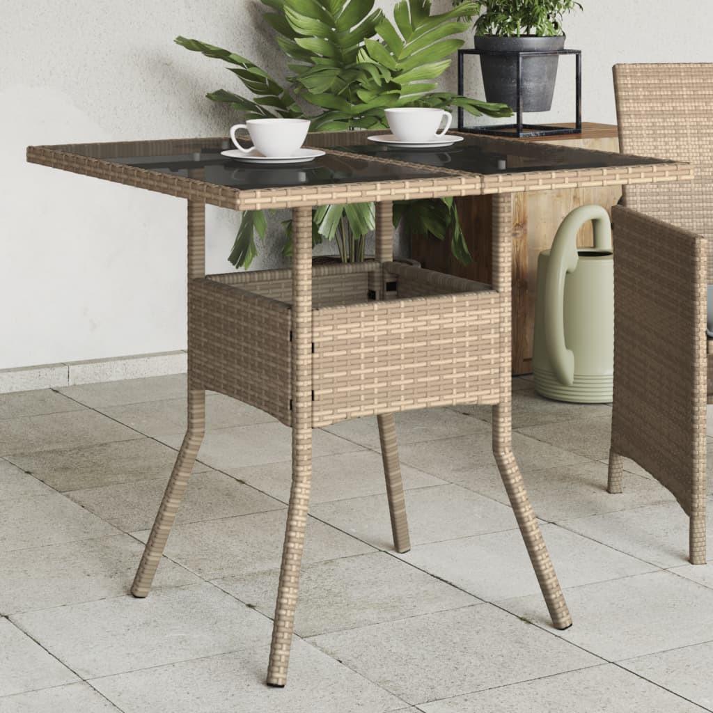 VidaXL Table de jardin rotin synthétique  