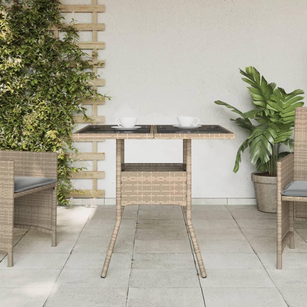 VidaXL Table de jardin rotin synthétique  