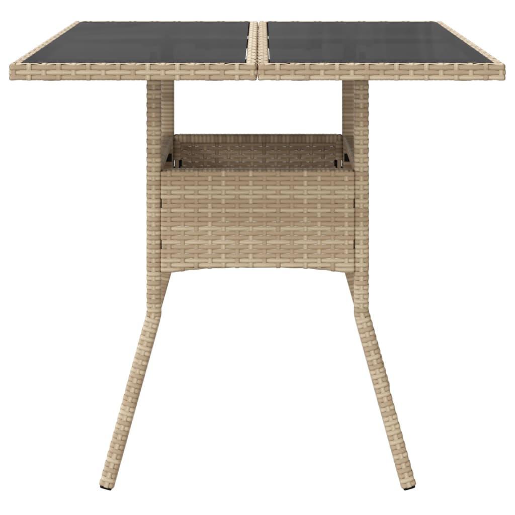 VidaXL Table de jardin rotin synthétique  