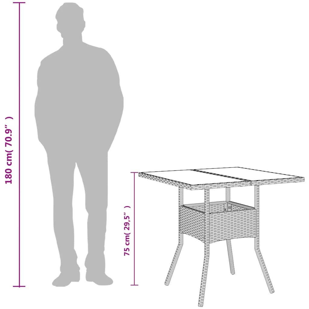 VidaXL Table de jardin rotin synthétique  