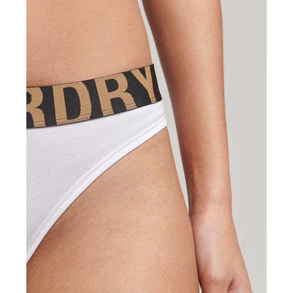 Superdry  slip del costume da bagno in cotone biologico con grande logo femminile 