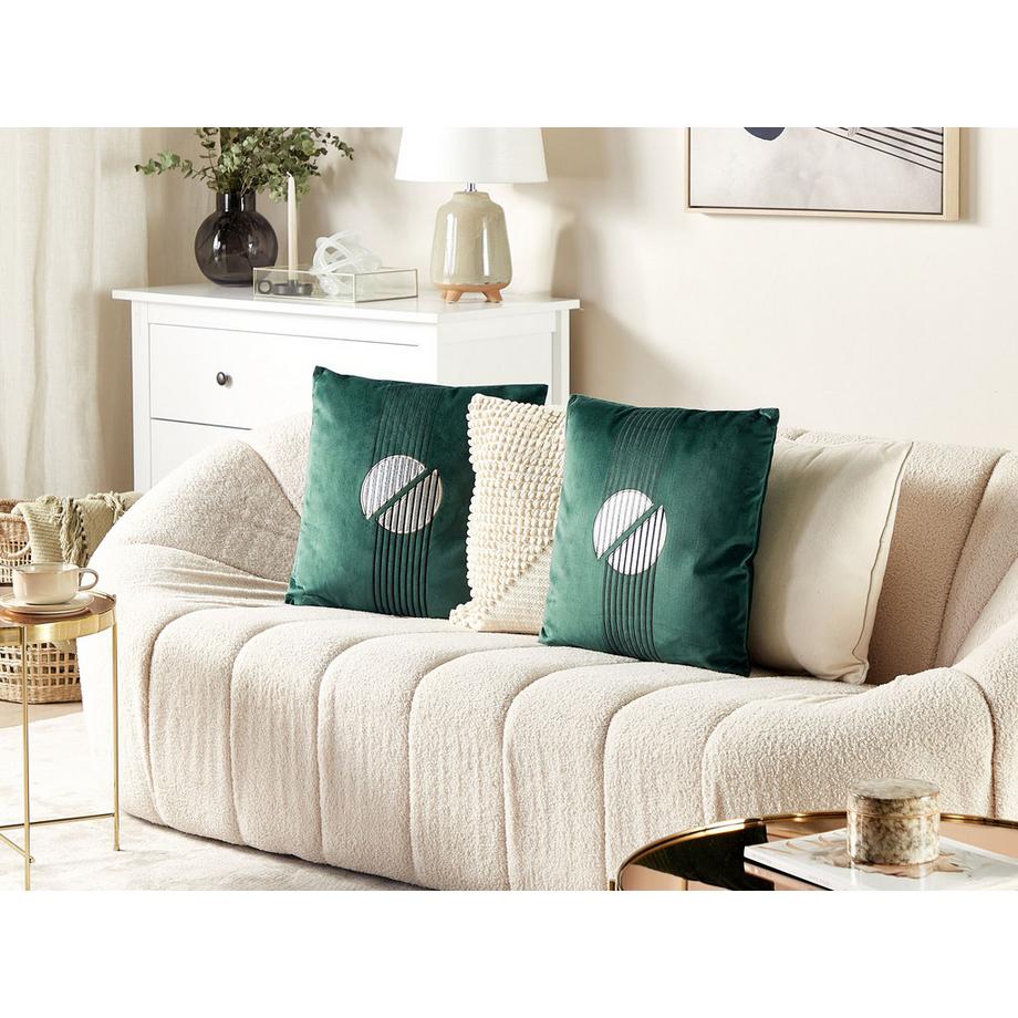 Beliani Dekokissen 2er Set aus Samtstoff Modern CEROPEGIA  