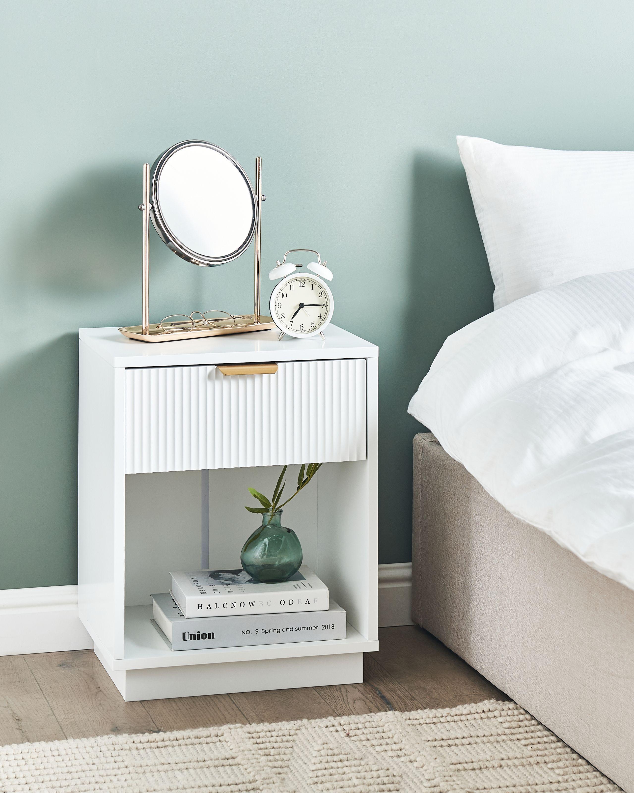 Beliani Comodino 1 cassetto en Fibra a media densità (MDF) Glamour SUMMERVILLE  