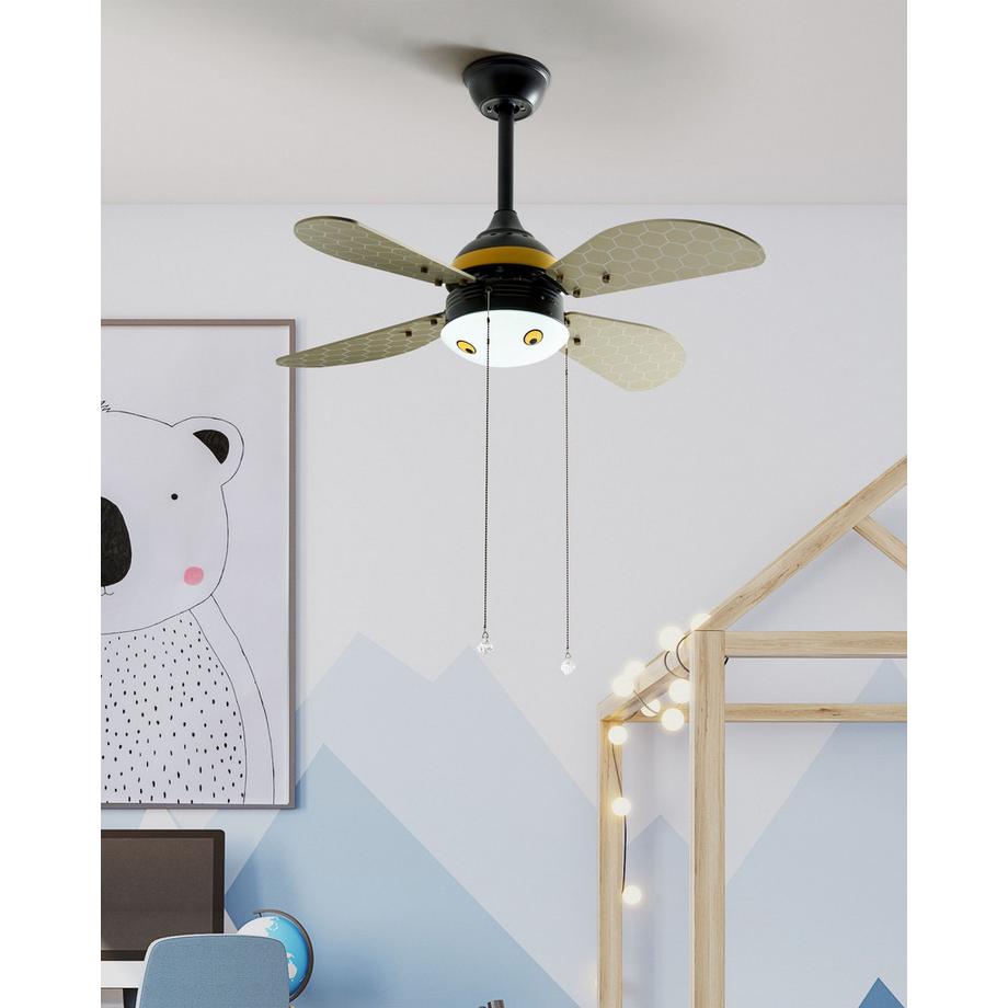 Beliani Ventilateur de plafond avec lampe en Métal Moderne DOLORES  