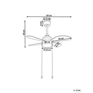 Beliani Ventilateur de plafond avec lampe en Métal Moderne DOLORES  