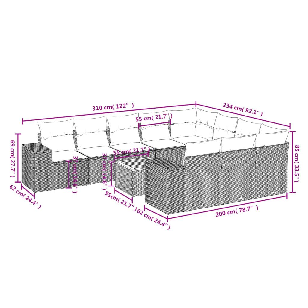 VidaXL Ensemble de canapés de jardin rotin synthétique  