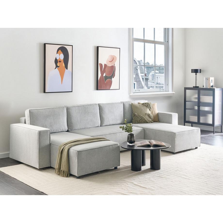 Beliani Canapé en forme de U en Tissu Moderne VATNE  