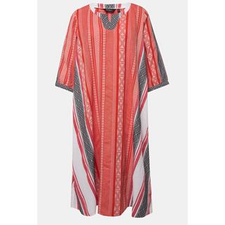 Ulla Popken  Kaftan, Ethnomuster, A-Linie, Tunika-Ausschnitt, 3/4-Arm 