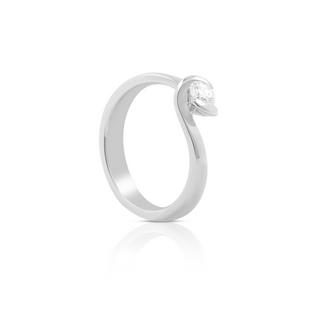 MUAU Schmuck  Bague Solitaire Diamant 0.25ct. or blanc 750 