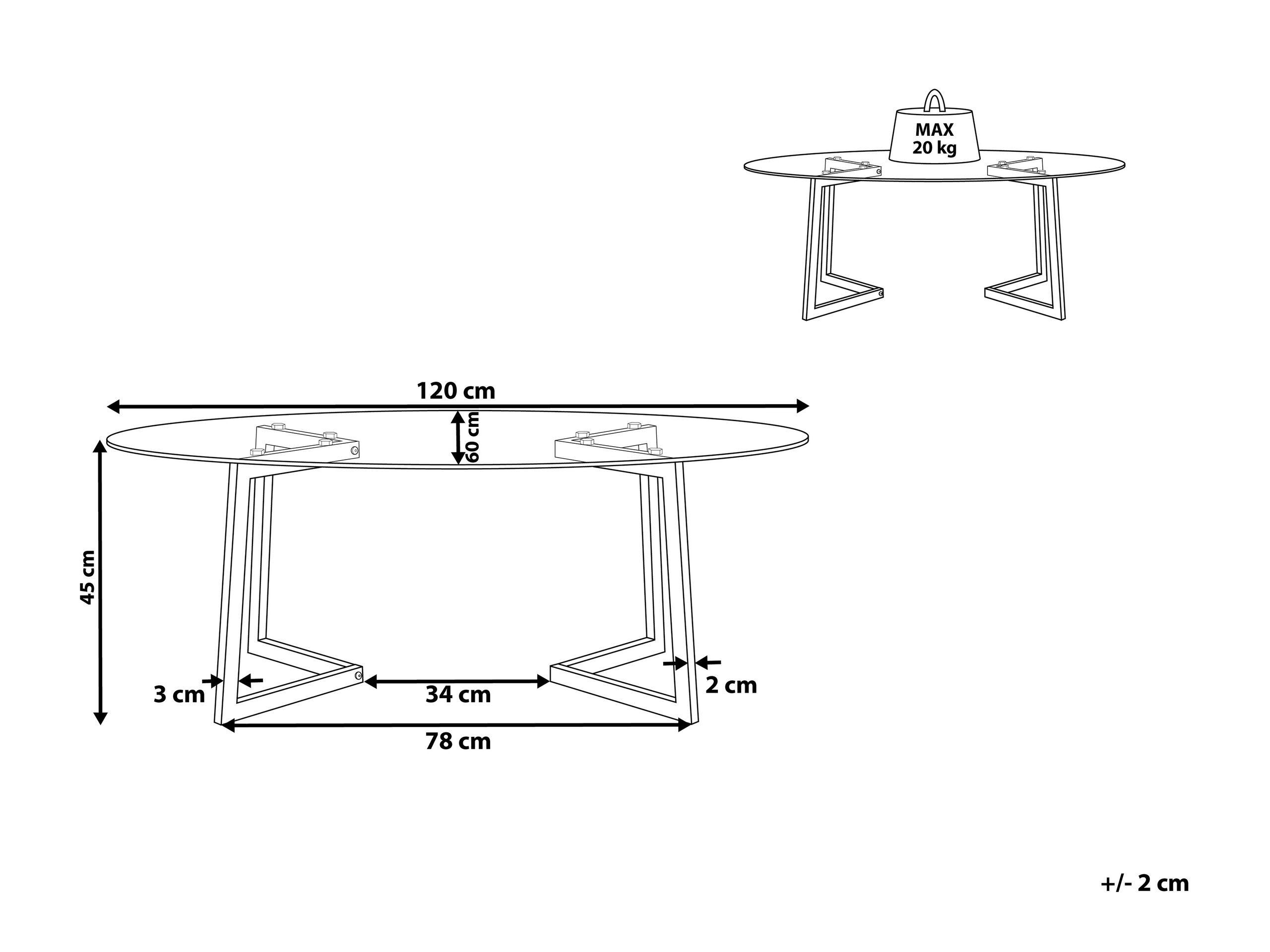 Beliani Table basse en Verre Glamour FRESNO  