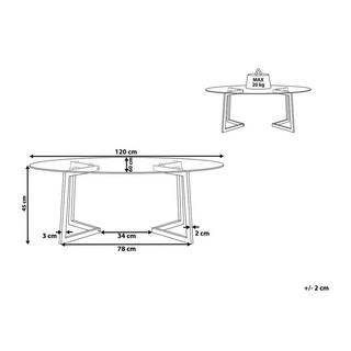 Beliani Table basse en Verre Glamour FRESNO  