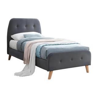 Vente-unique Letto testata letto imbottita  Tessuto Grigio + materasso ROMEO  