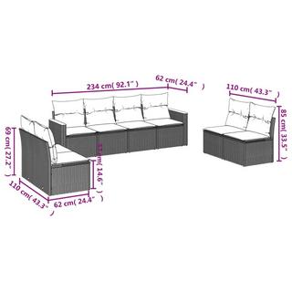 VidaXL Garten sofagarnitur poly-rattan  