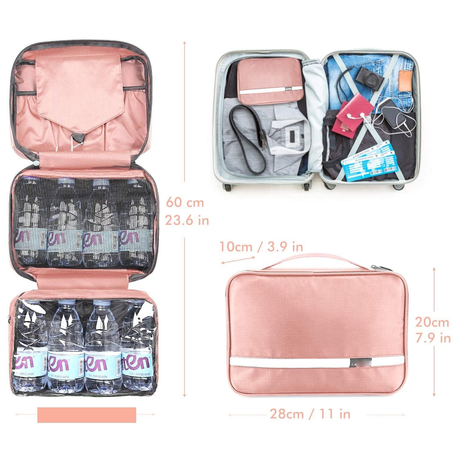 Only-bags.store Kulturtasche zum Aufhängen Faltbare Waschtasche mit Haken  