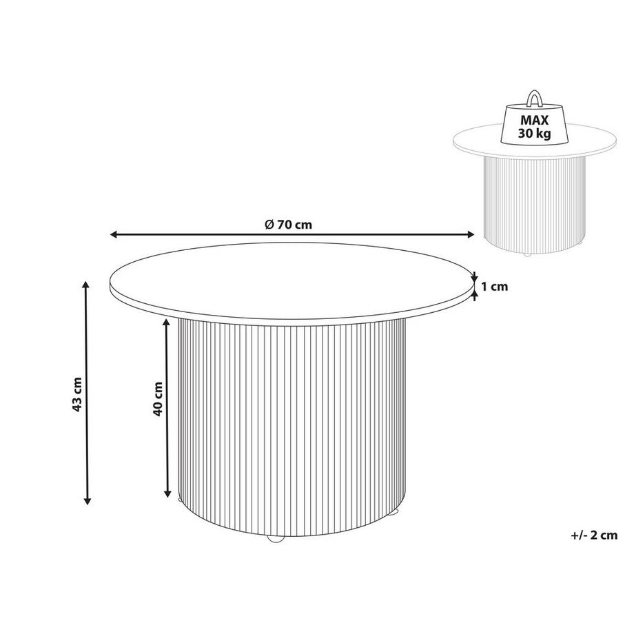 Beliani Couchtisch aus Sinterstein  LEONA  