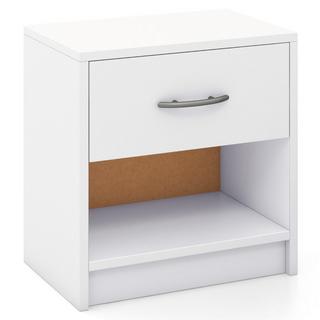 Northio Table de chevet avec tiroir Petite table d'appoint avec compartiment ouvert 38,5 x 28 x 40,5 cm blanc  