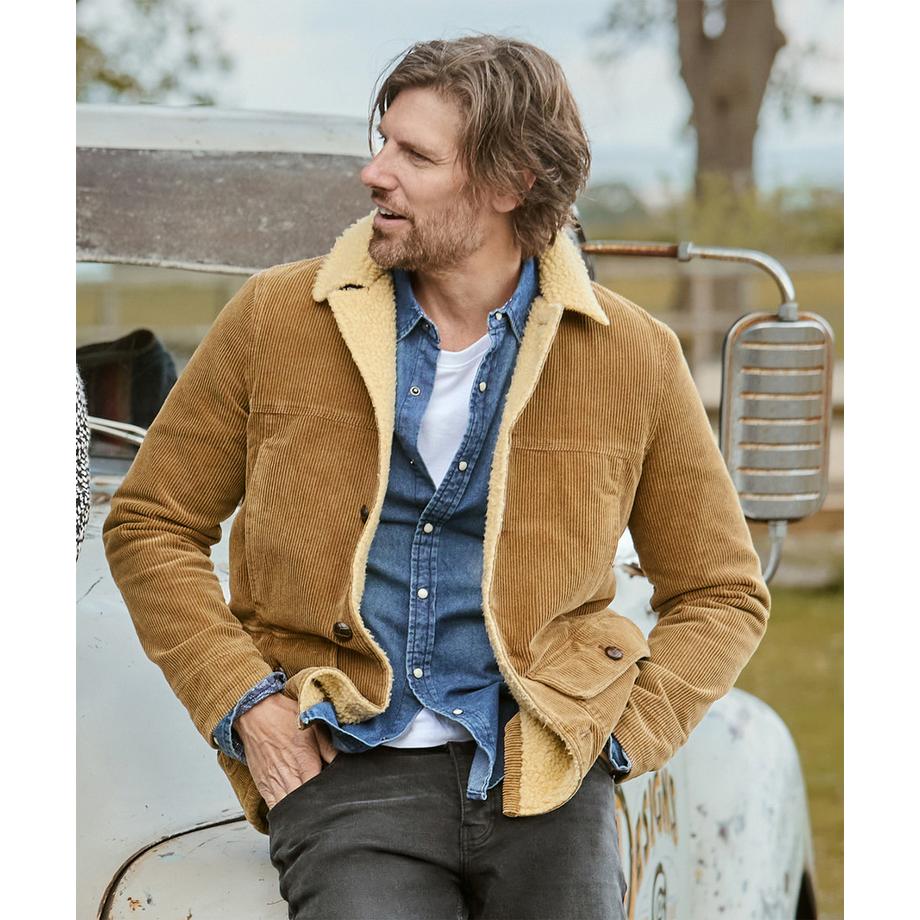 Joe Browns Cappotto Kodiak in Velluto a Coste con Fodera in Pelliccia Sintetica  