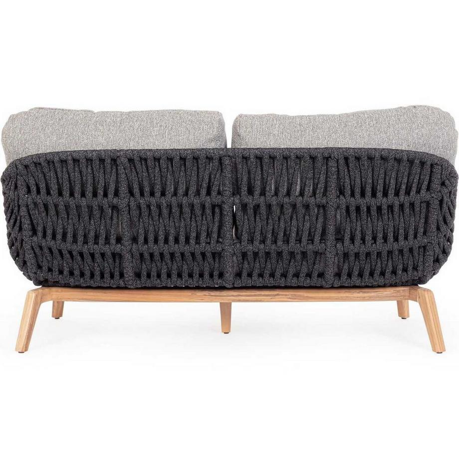 mutoni Gartensofa Tamires 3-Sitzer Teakholz anthrazit  