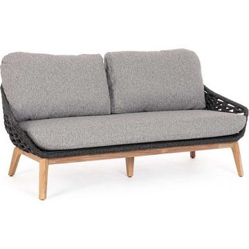 Gartensofa Tamires 3-Sitzer Teakholz anthrazit