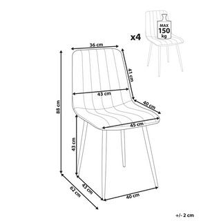 Beliani Set mit 4 Stühlen aus Samtstoff Modern KALISPELL  