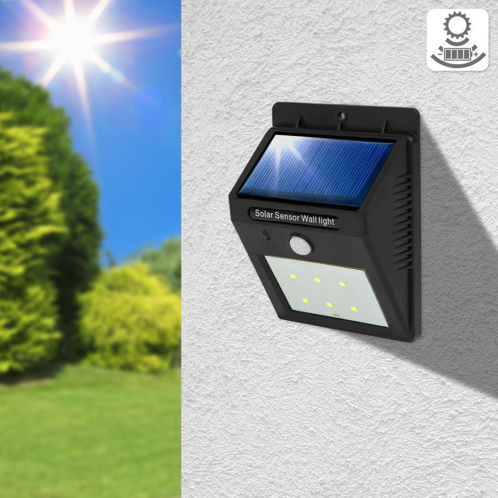 Tectake 4 lampade LED a muro, a energia solare con sensore di movimento  