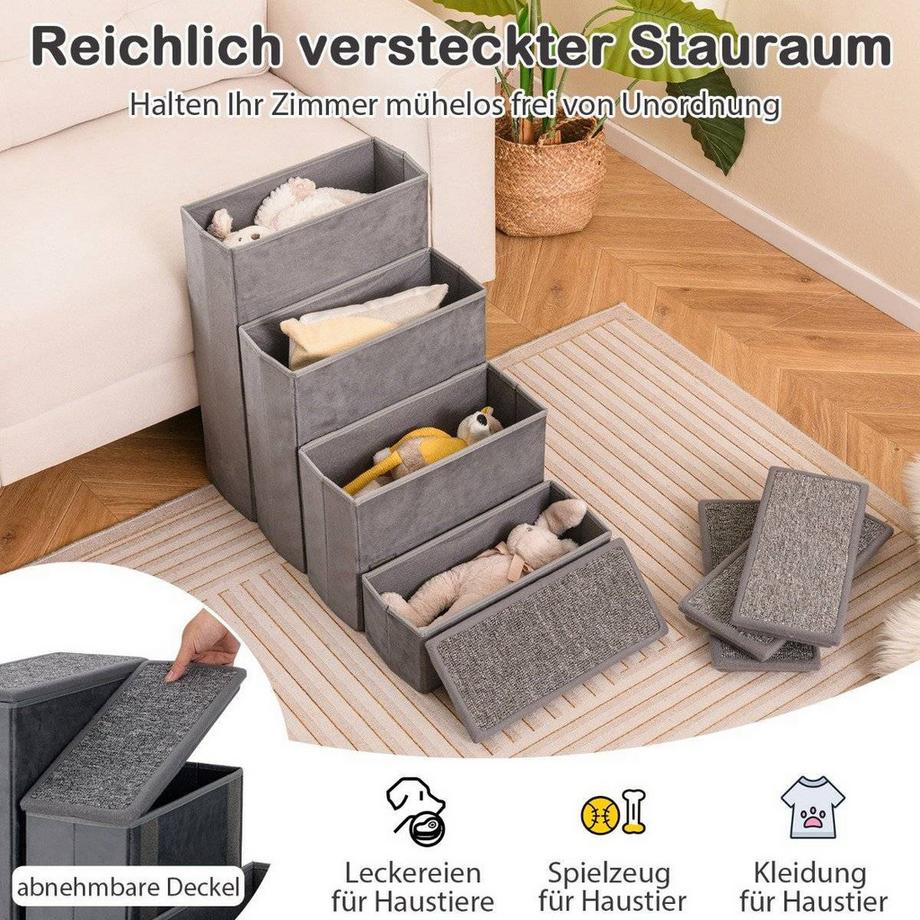 Northio  Escalier pour chien en 4 marches, rampe pliable et antidérapante, échelle d'escalade Portable pour animaux de compagnie 