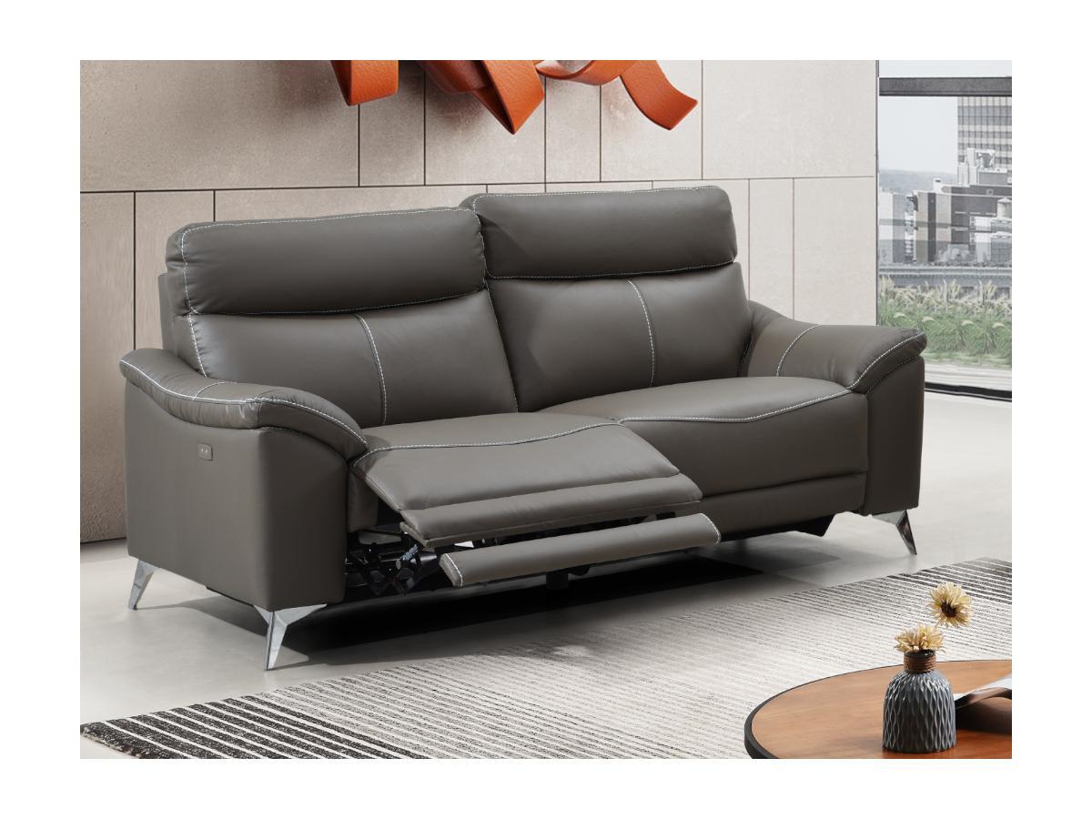 Vente-unique Relaxsofa elektrisch 3Sitzer METRONOMY Leder  