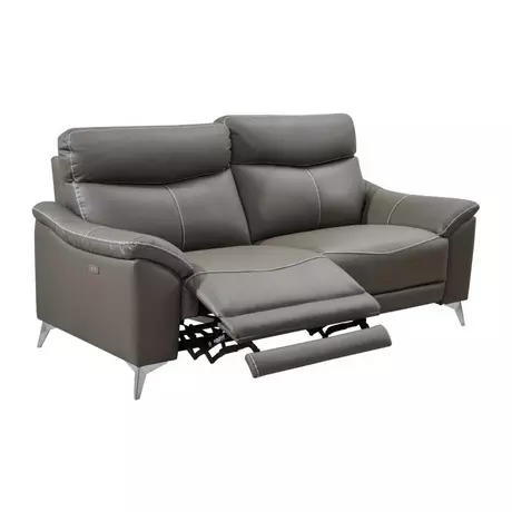 Couchgarnitur Leder mit elektrischer Relaxfunktion 3+1 KENNETH - Schwarz  günstig kaufen