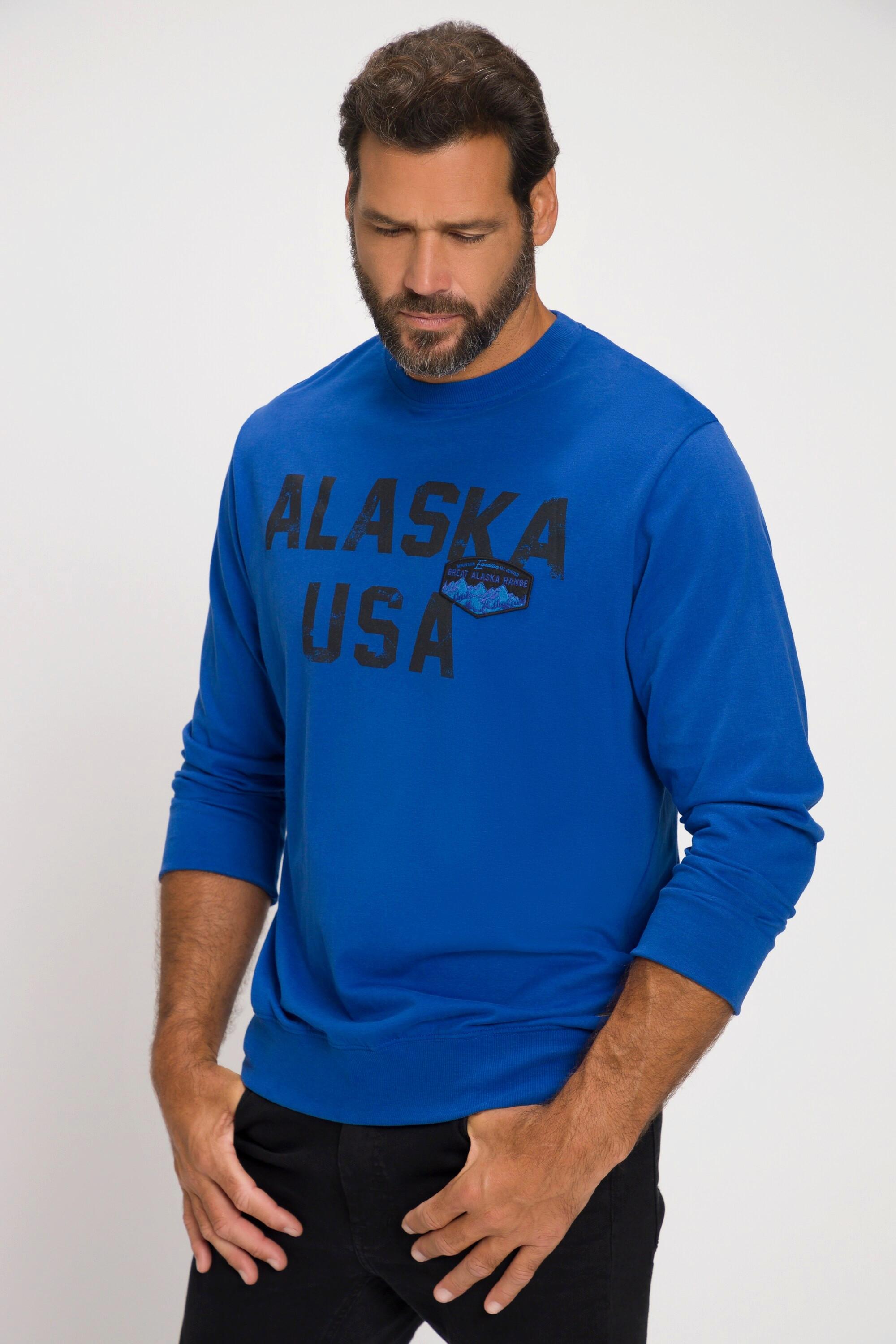 JP1880  T-shirt per l'outdoor con maniche lunghe, stampa "Alaska" e orlo 